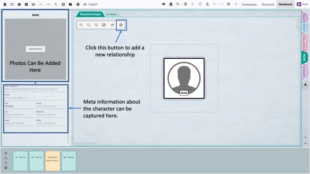 Capturing Relationships Between Characters » Scrite
