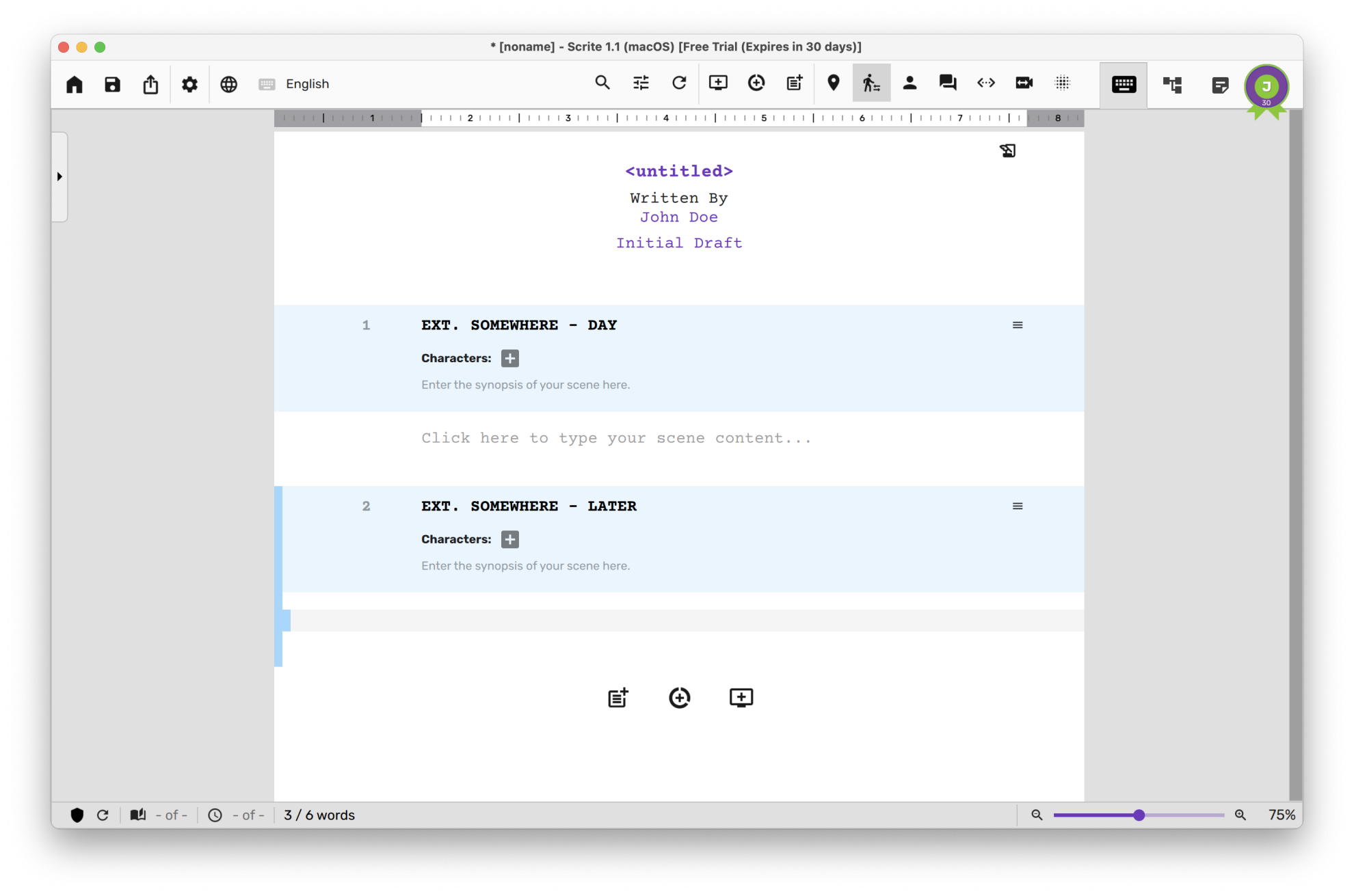 Quick Start » Scrite